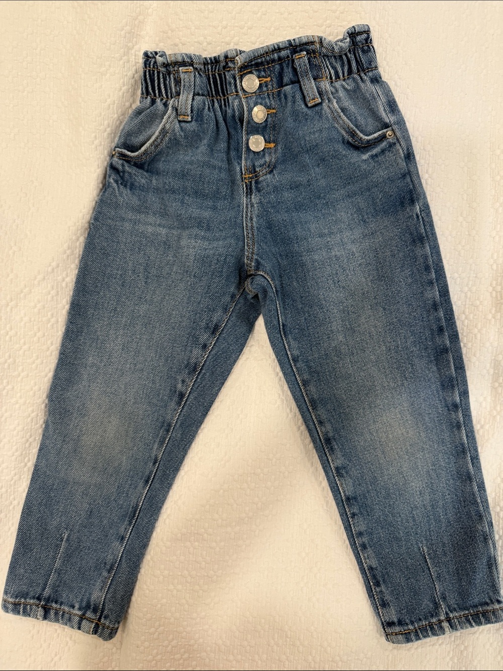Zara Kids Denim Button-Fly Jeans - Blue